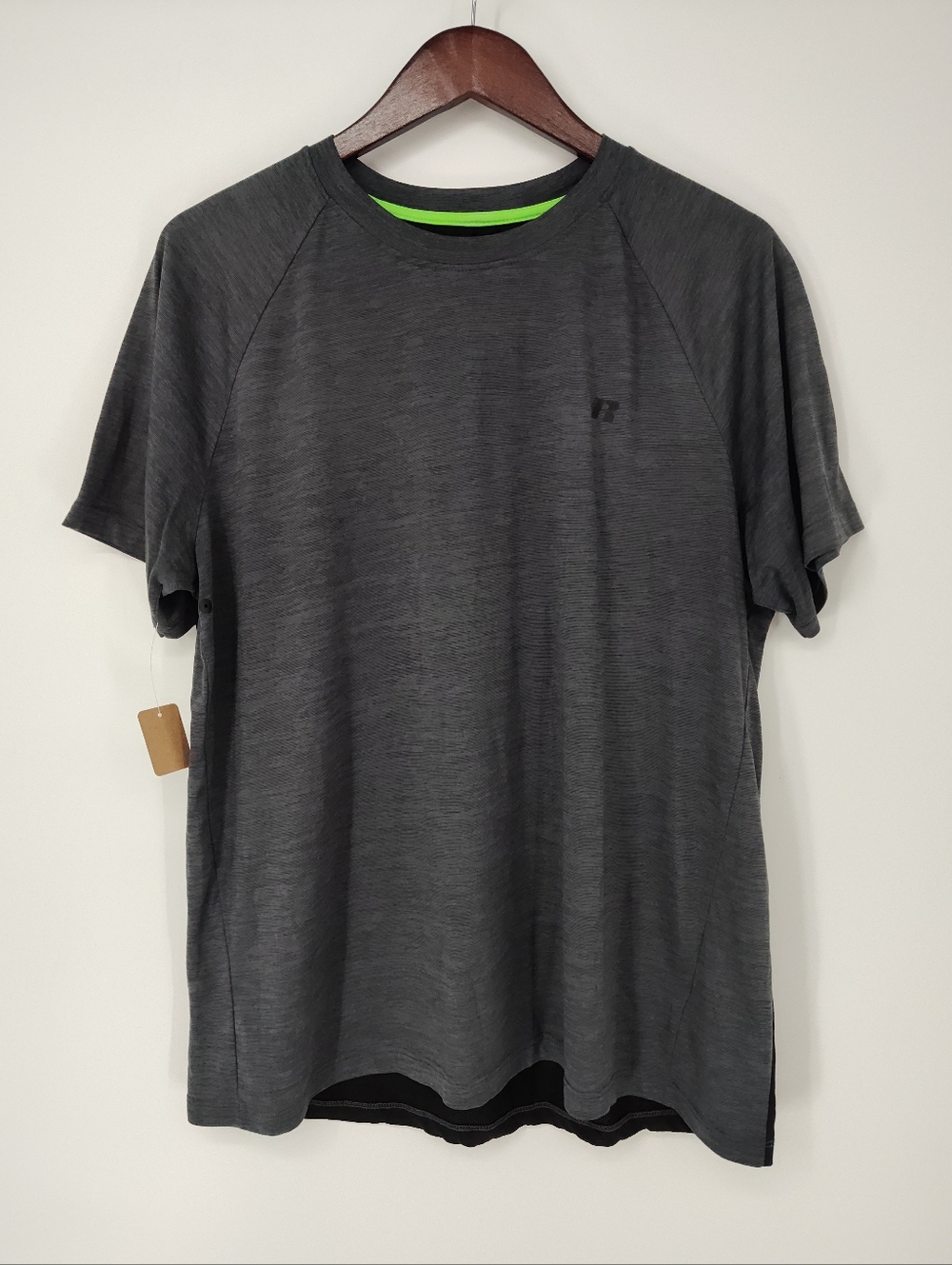 Russell Athletic Charcoal And Black Short Sleeve Performance Tee Mens X Large